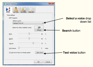 speech options